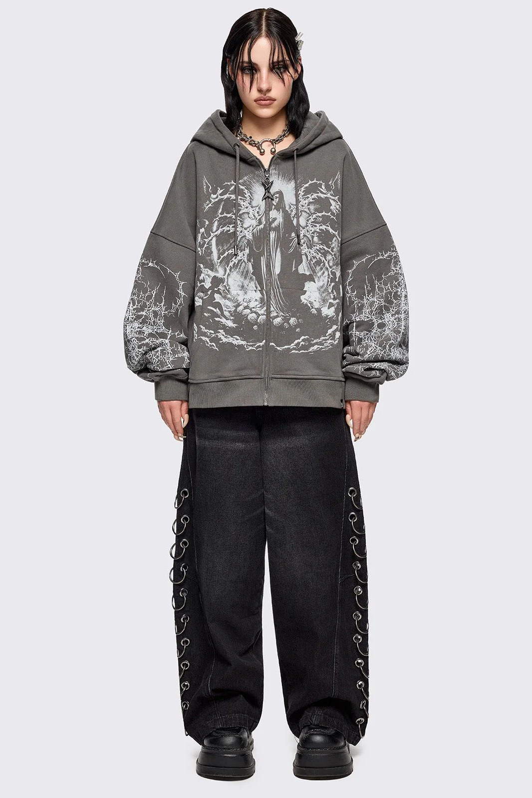 Ascension Grey Zip Up Hoodie - Image 3