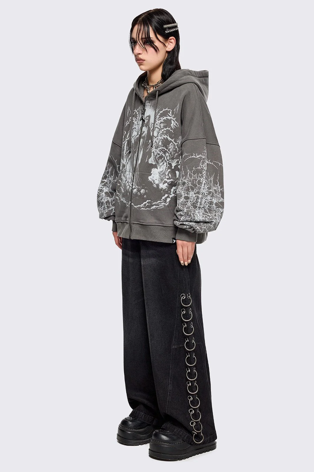 Ascension Grey Zip Up Hoodie - Image 5