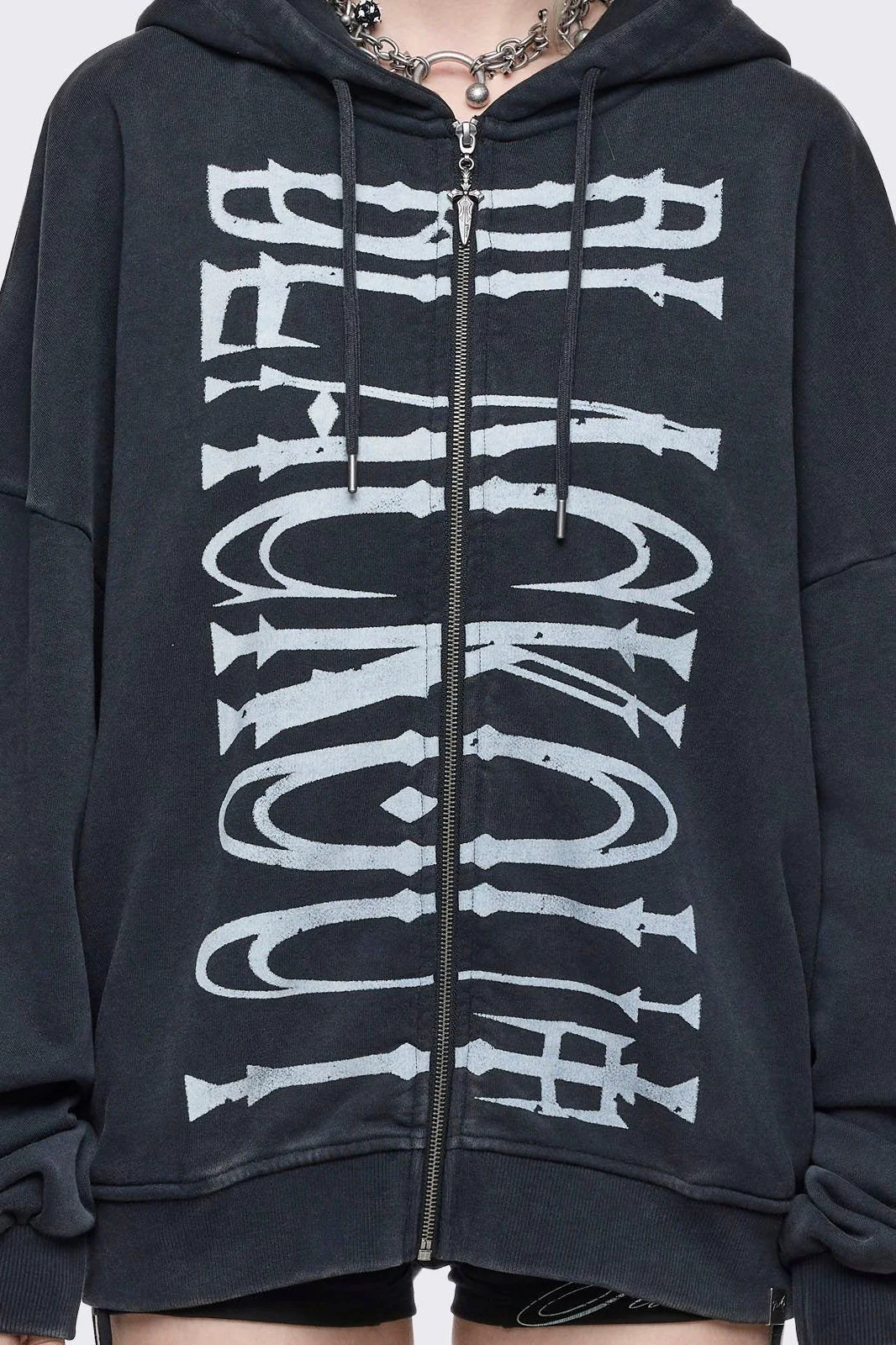 Blackout Washed Zip Up Hoodie - Image 3