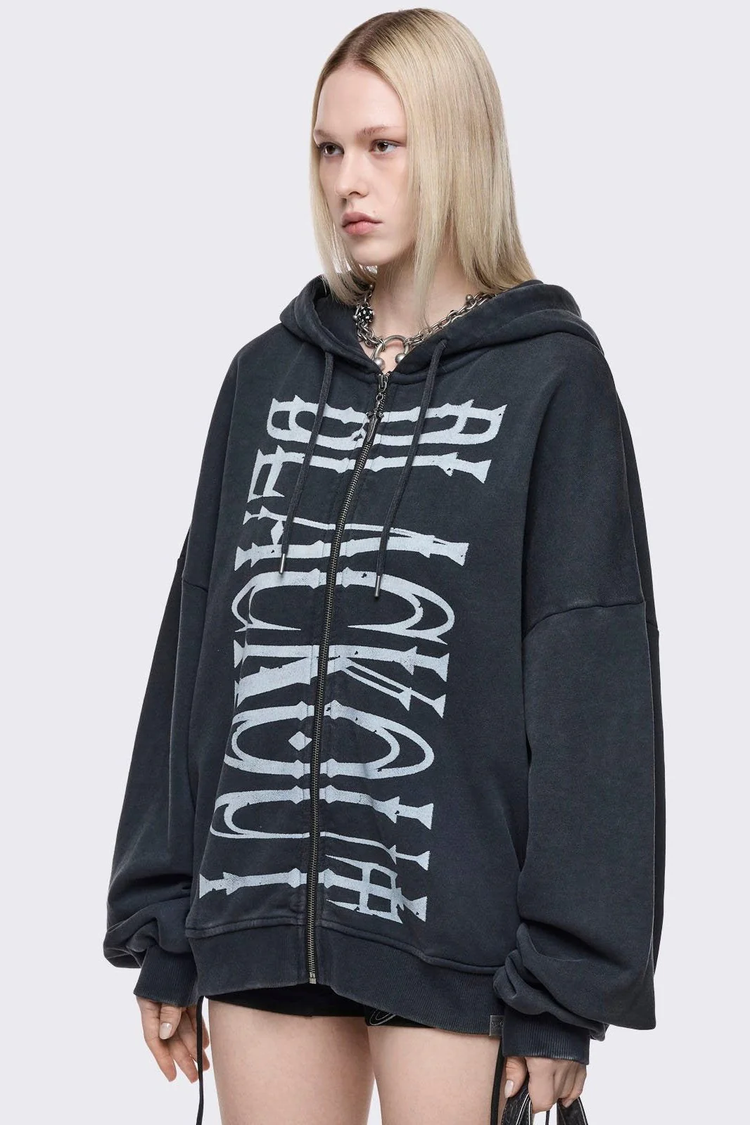Blackout Washed Zip Up Hoodie - Image 4