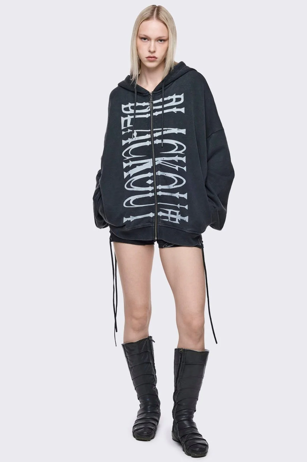 Blackout Washed Zip Up Hoodie - Image 5