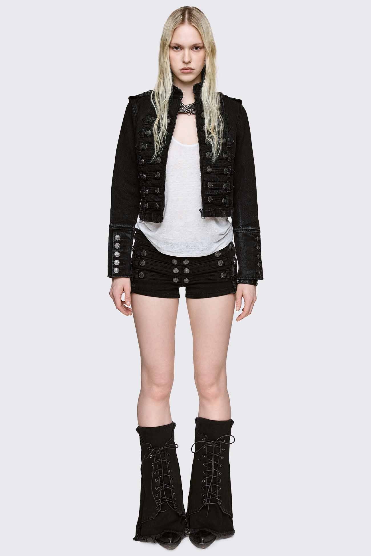Bound Denim Leg Warmers - Image 3