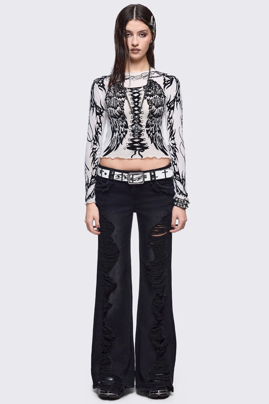 Brooke Black Flared Jeans - Image 4