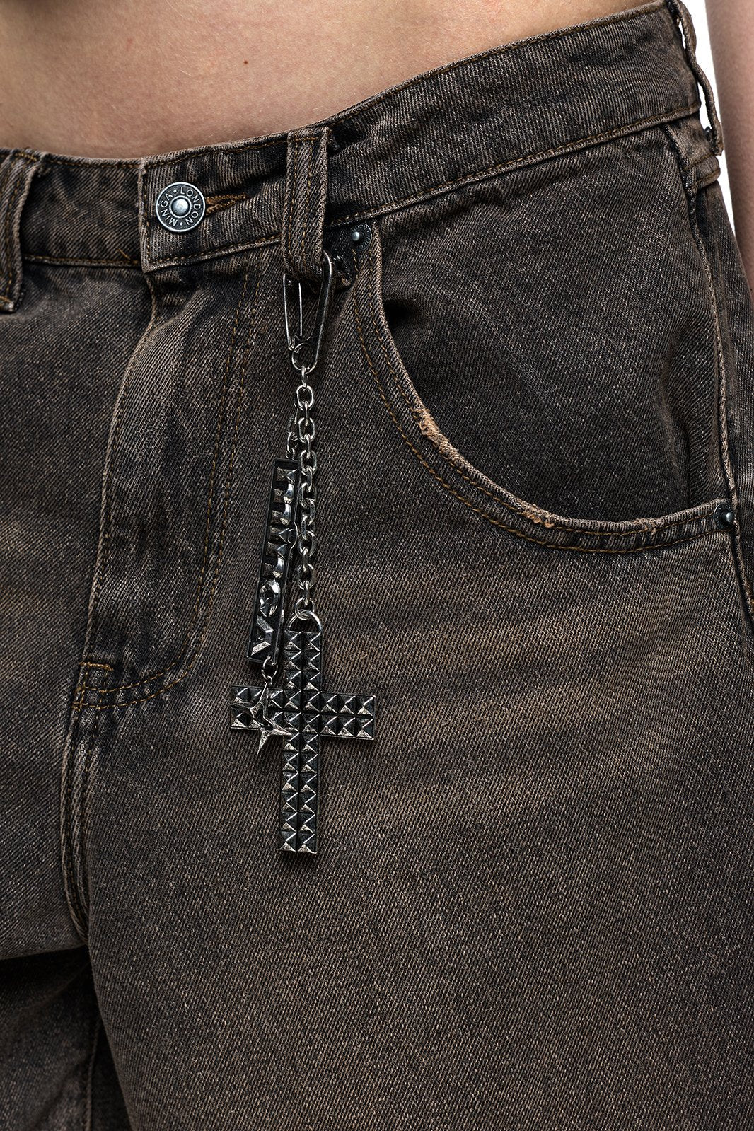 Brown Washed Jorts - Image 4