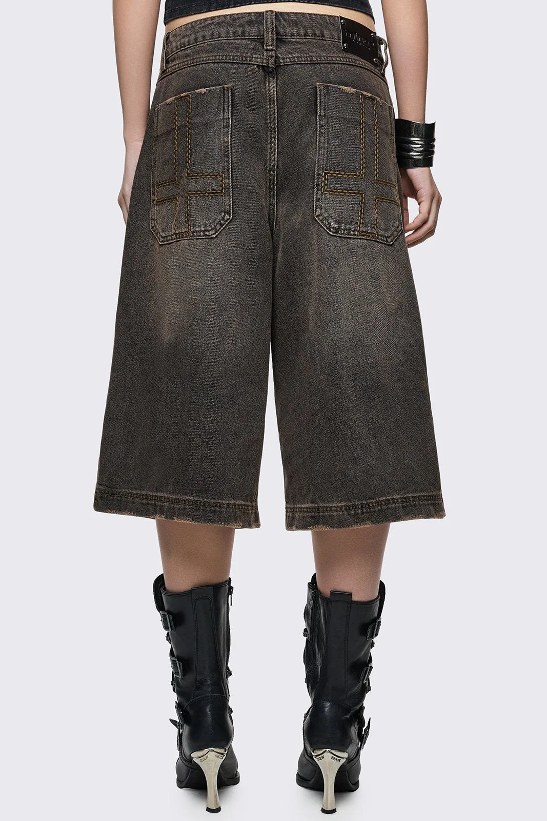 Brown Washed Jorts - Image 7
