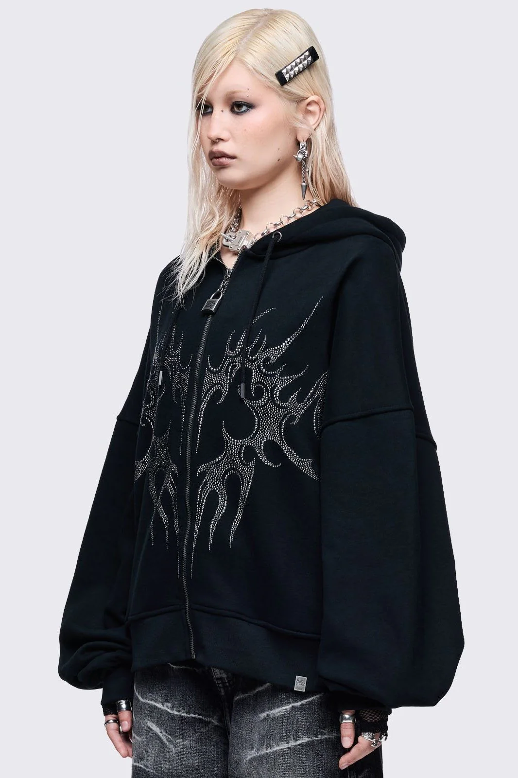 Burning Heart Zip Up Hoodie - Image 4