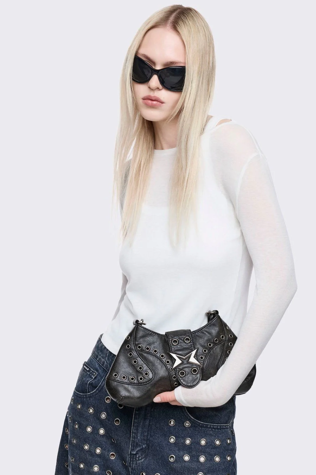 Charli Vegan Leather Baguette Bag - Image 8