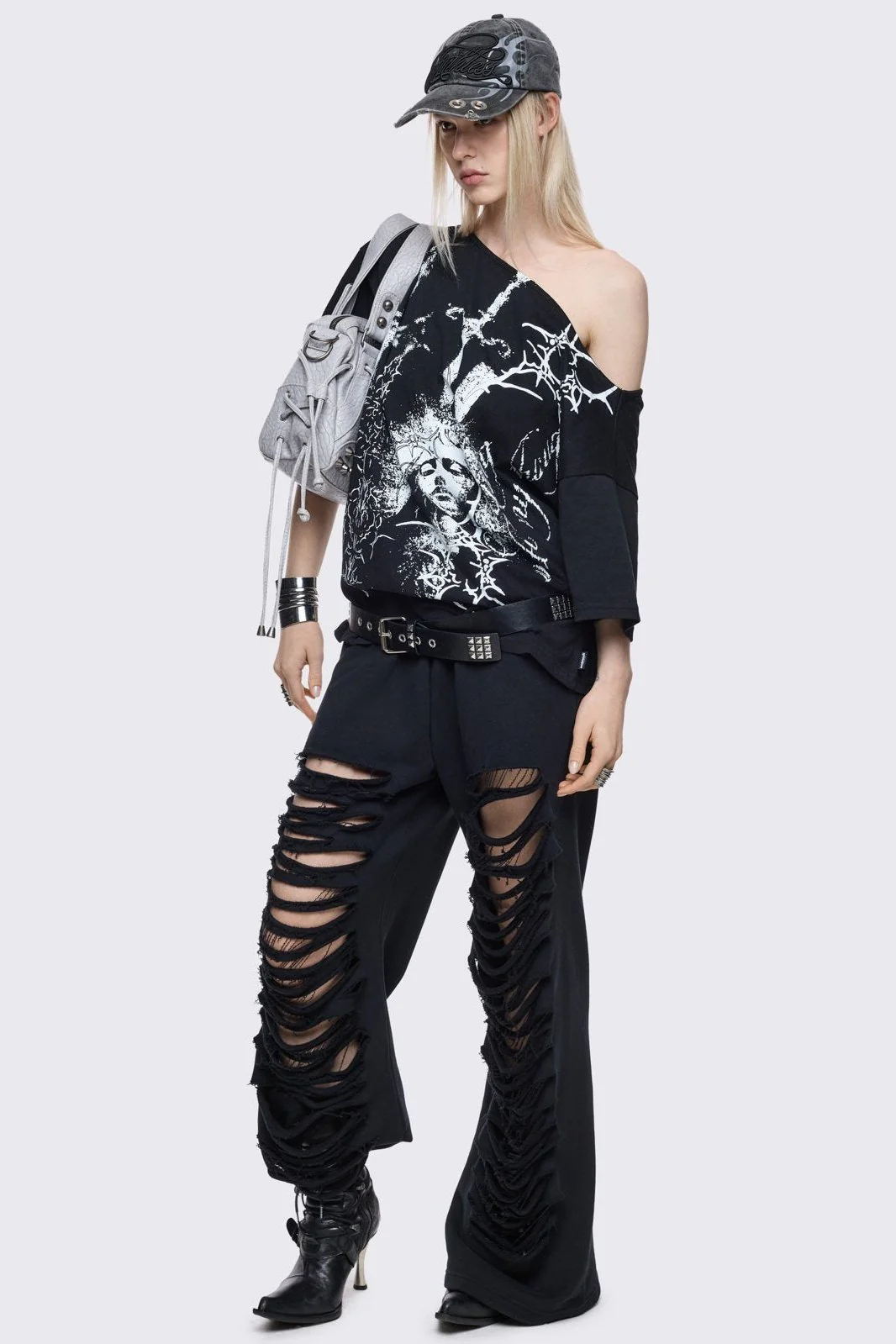 Crown of Swords Off-Shoulder T-Shirt - Image 6