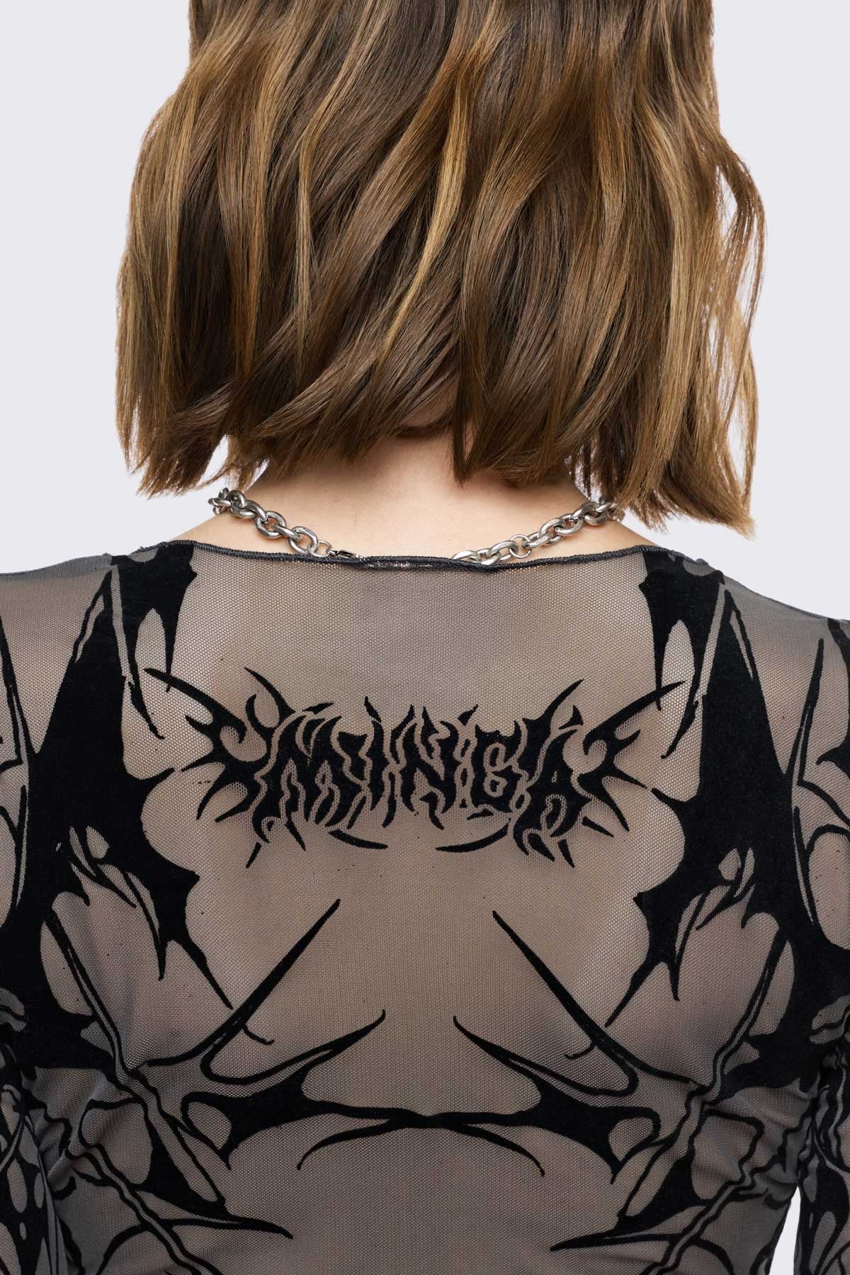 Cryptic Grey Mesh Top - Image 5