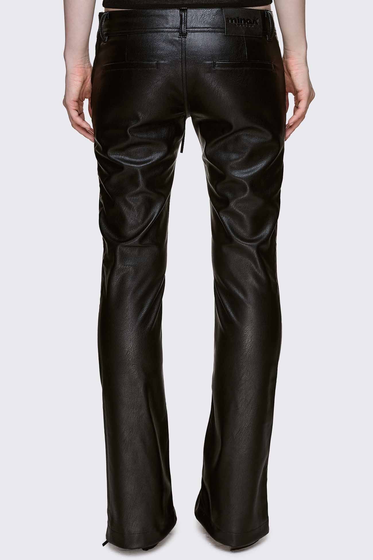 Deb Vegan Leather Flared Pants - Image 5