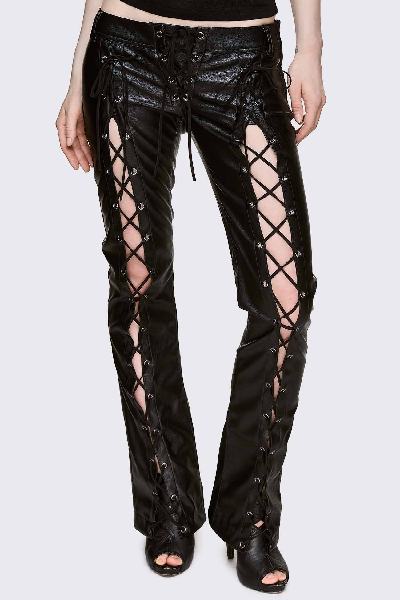 Deb Vegan Leather Flared Pants - Image 7
