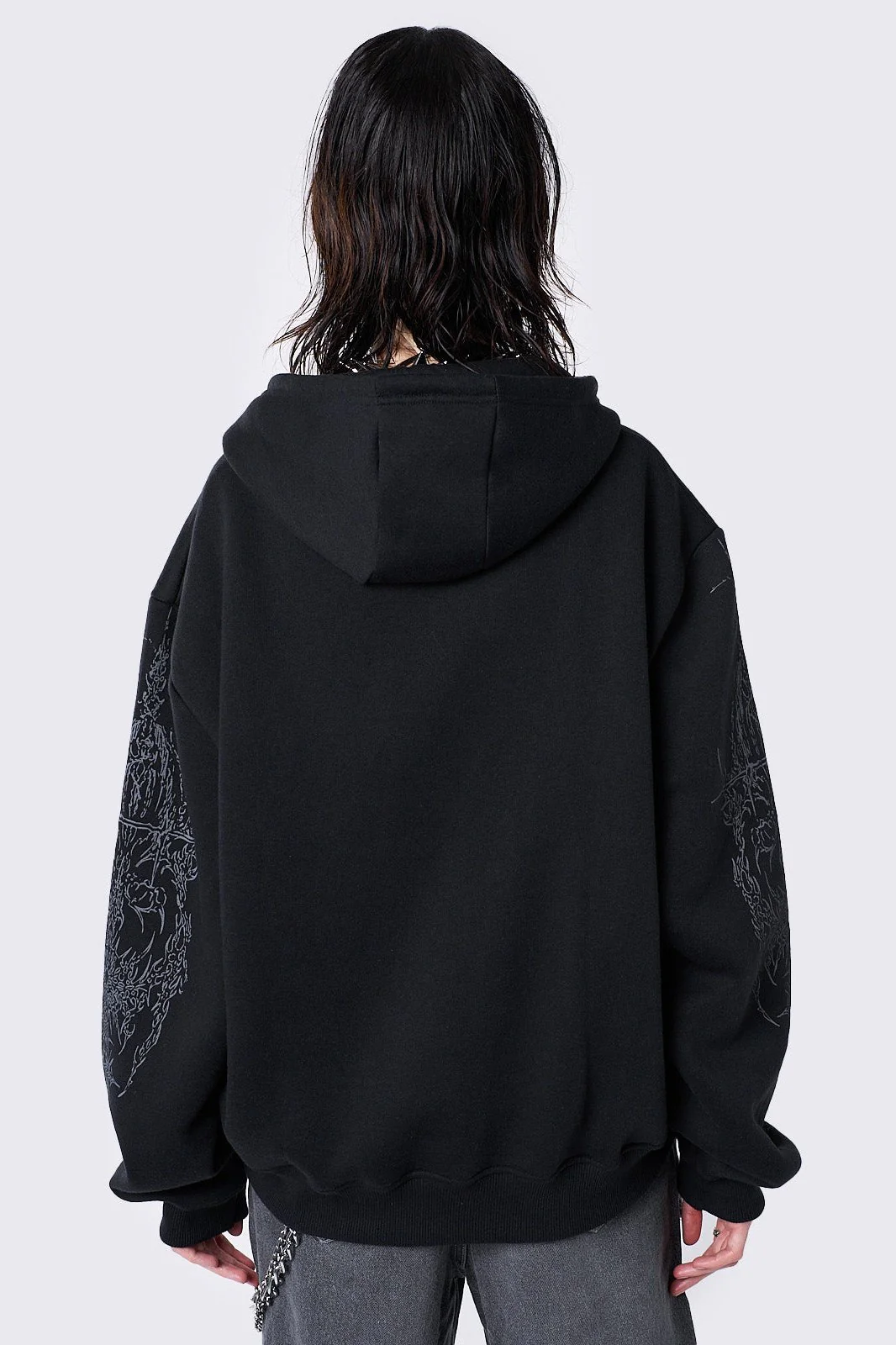 Enigmatic Black Zip Up Hoodie - Image 7