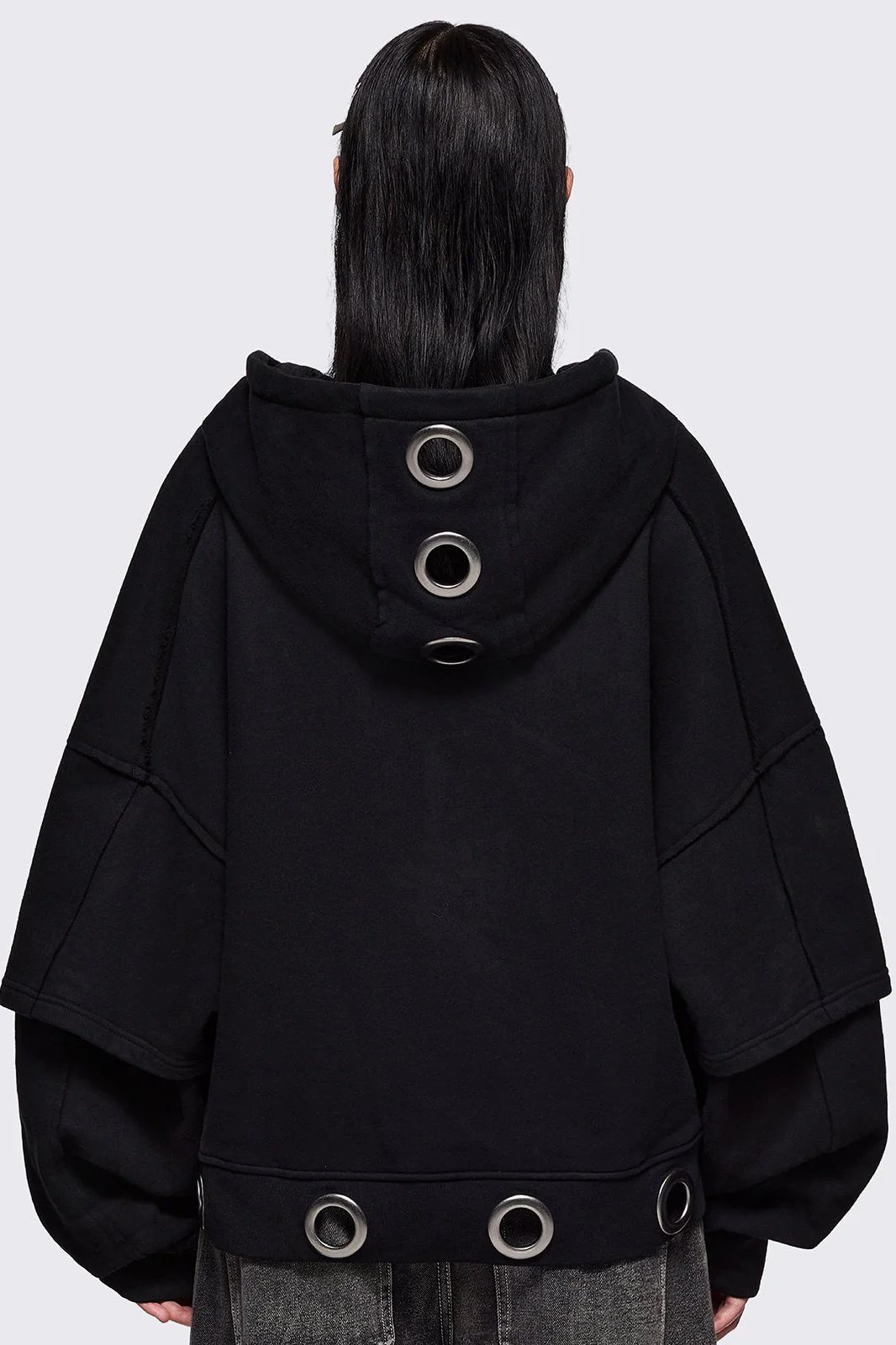 Hexa Black Zip Up Hoodie - Image 5