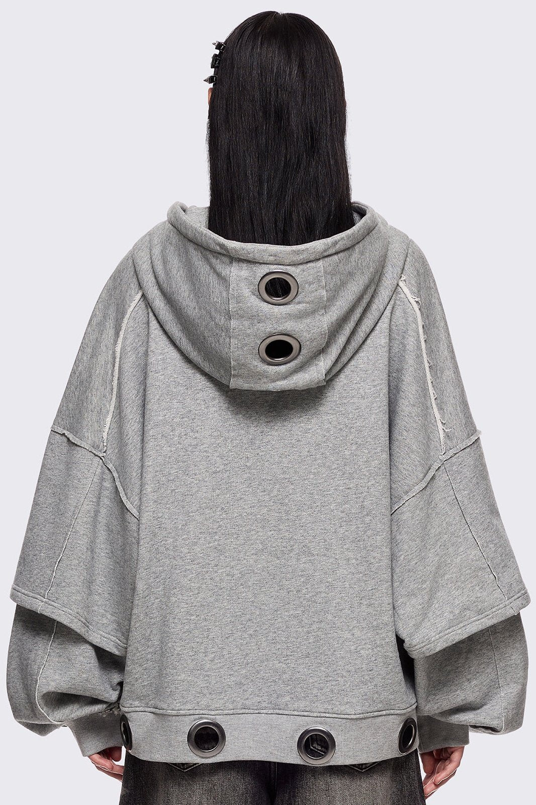 Hexa Grey Zip Up Hoodie - Image 4