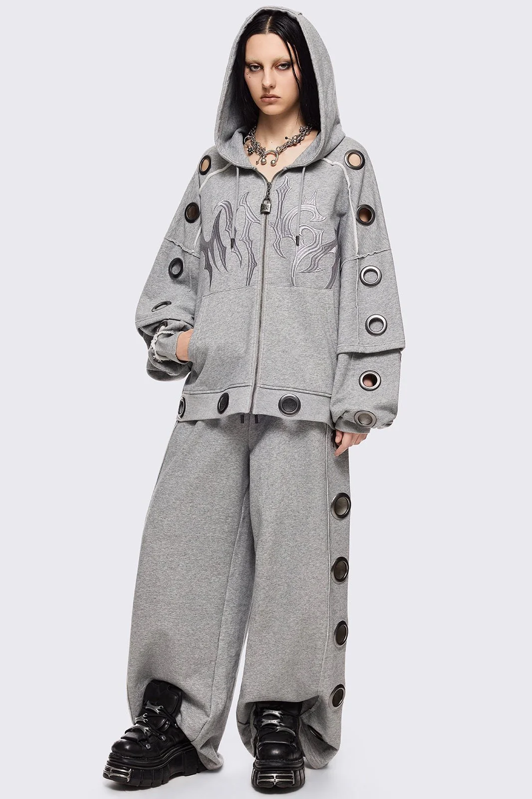 Hexa Grey Zip Up Hoodie - Image 5