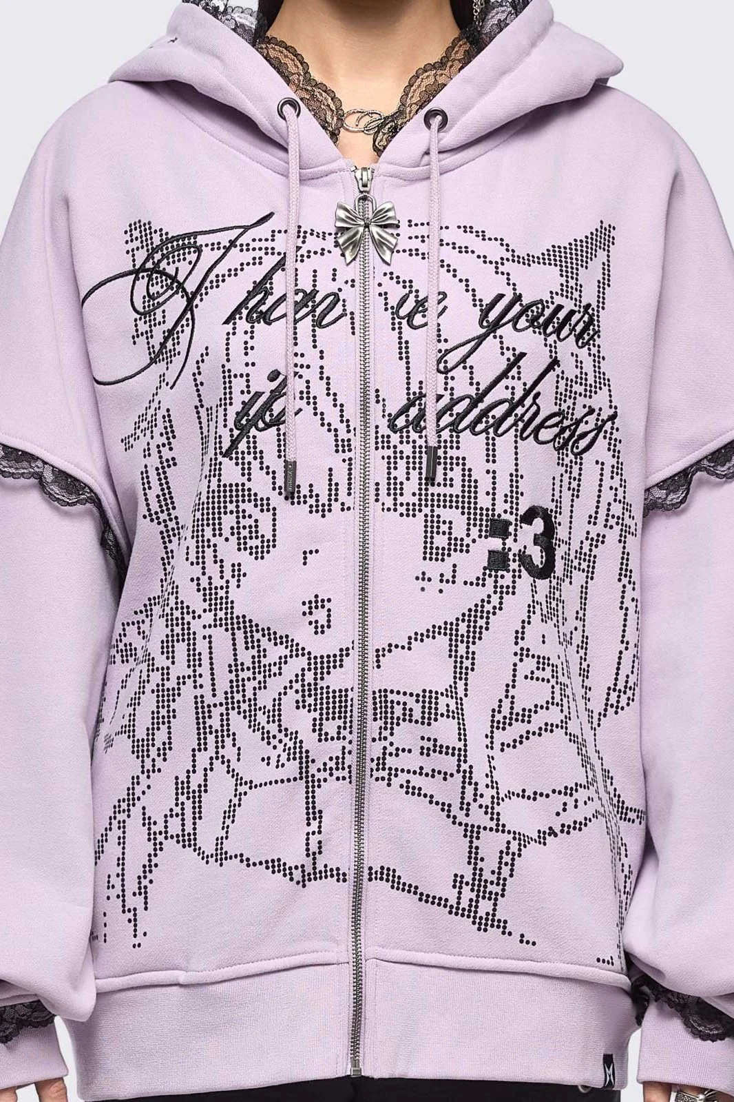 Ip Address Pink Zip Up Hoodie - Image 4