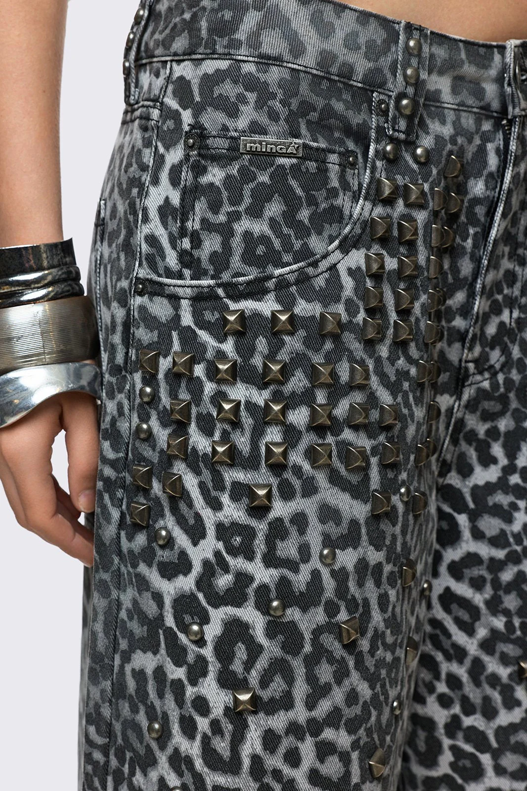Leopard Studded Jorts - Image 5