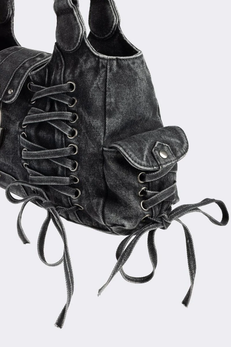 Locklyn Denim Shoulder Bag - Image 4