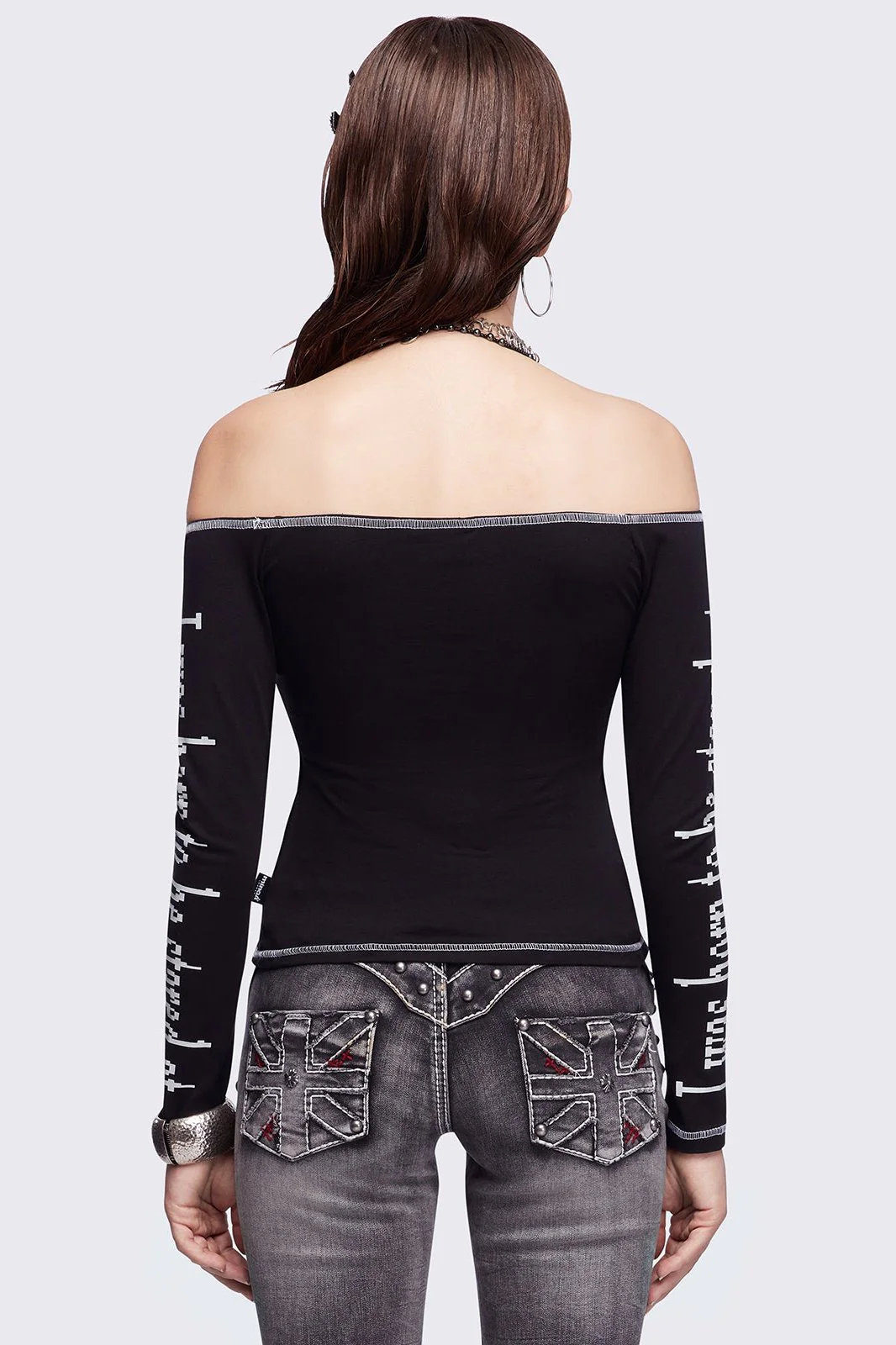 Look at Me Black Off-Shoulder Top - Image 4