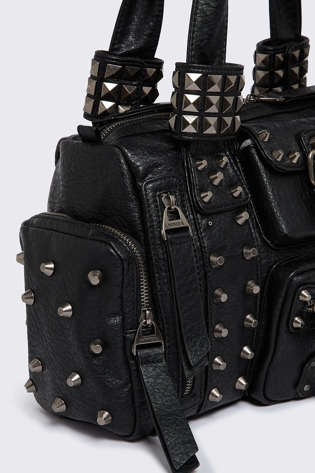 Myrrh Black Vegan Leather Shoulder Bag - Image 5