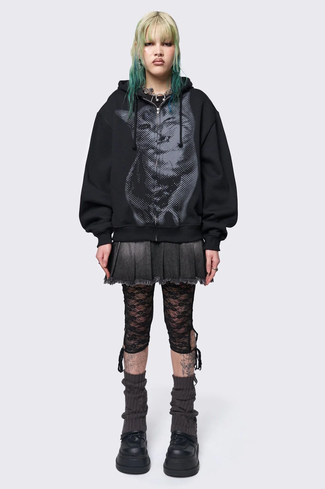 Pixel Kitty Zip Up Hoodie - Image 2