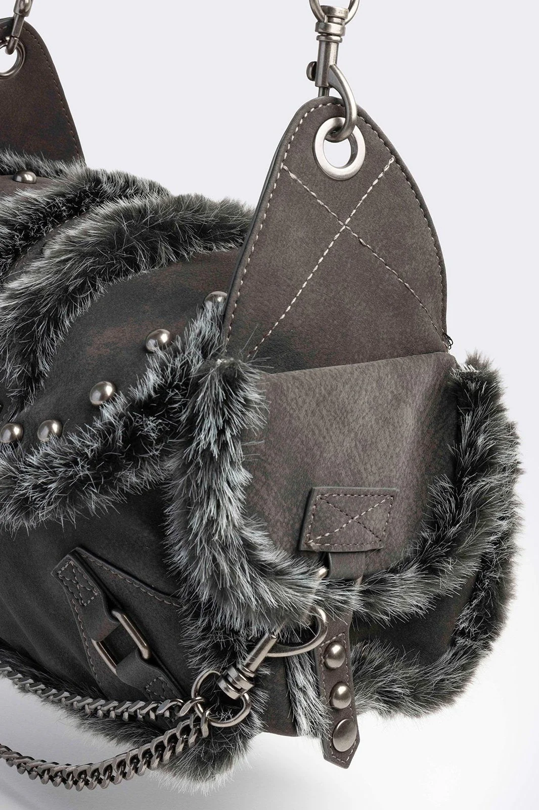Polly Vegan Suede Shoulder Bag - Image 6