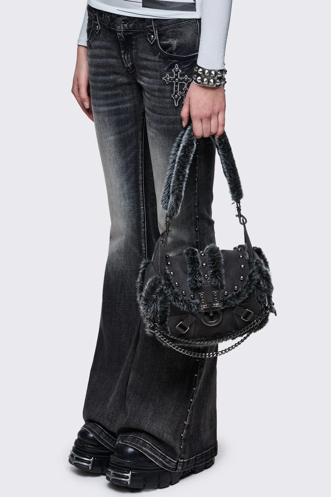 Polly Vegan Suede Shoulder Bag - Image 8