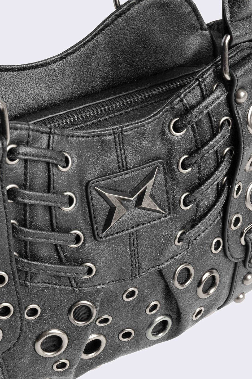 Rivet Vegan Leather Shoulder Bag - Image 3