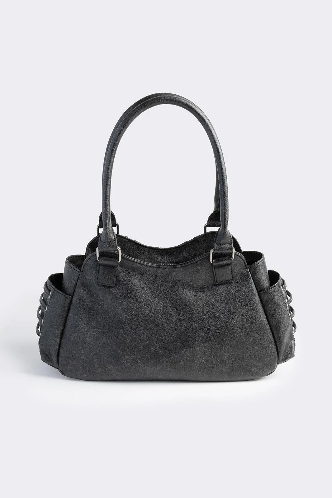 Rivet Vegan Leather Shoulder Bag - Image 6