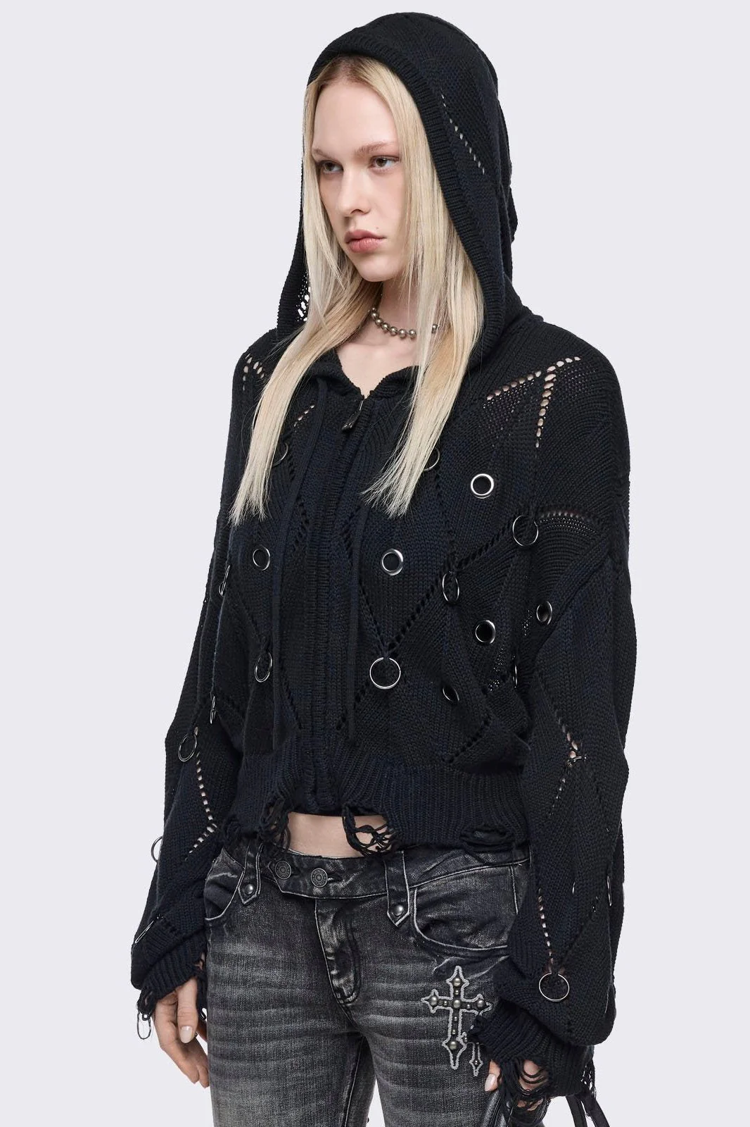 Ruin Knitted Zip-Up Hoodie - Image 3