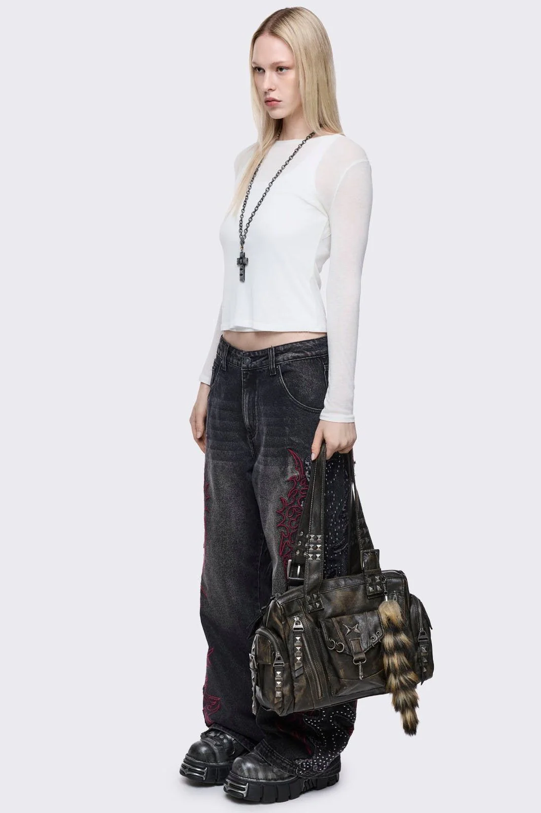 Sharp Vegan Leather Shoulder Bag - Image 7