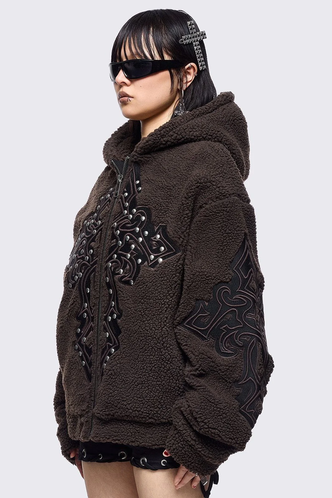 Sinner Brown Borg Jacket - Image 2