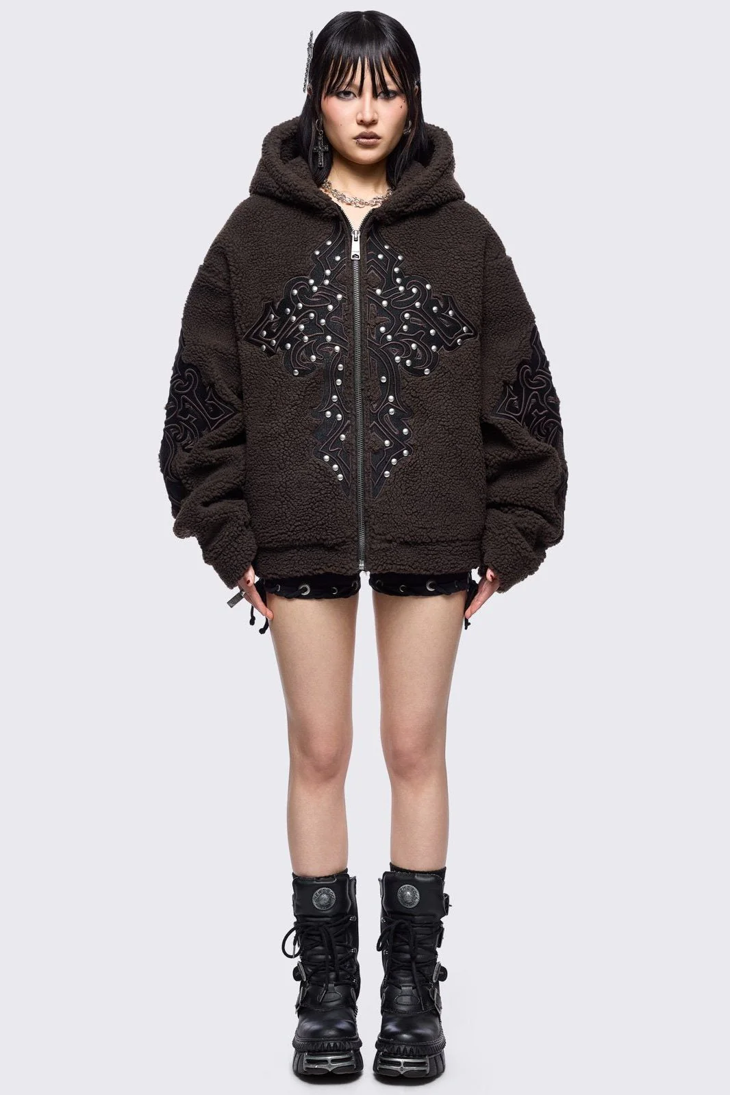 Sinner Brown Borg Jacket - Image 3