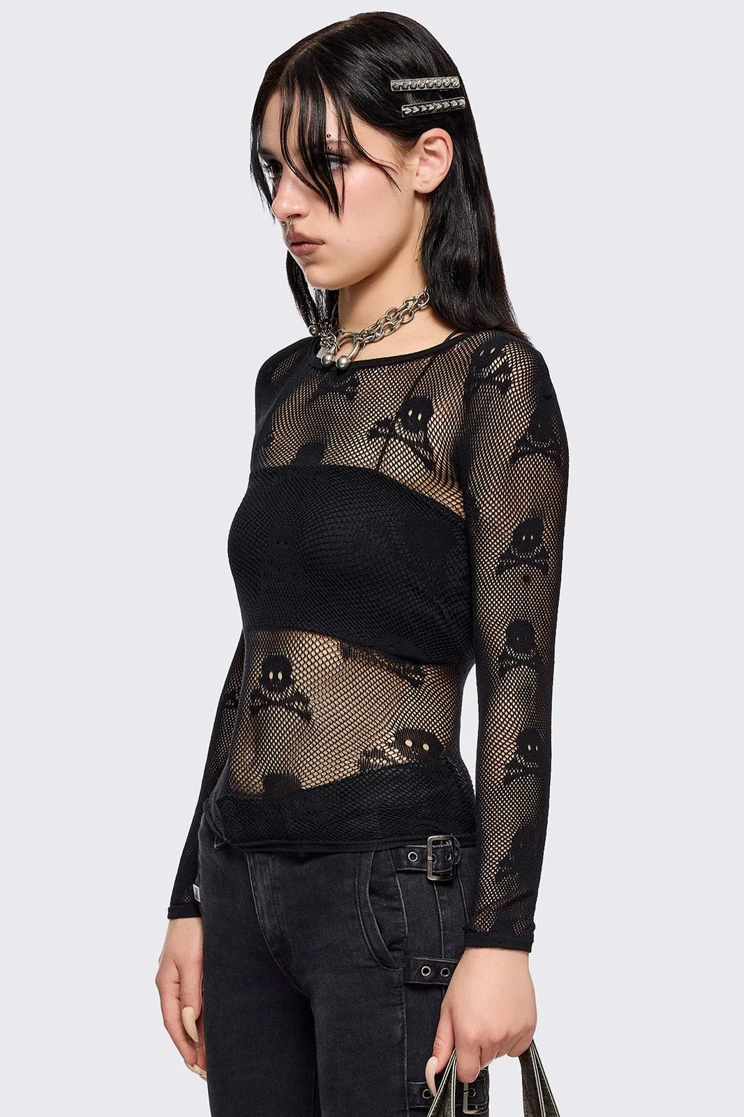 Skull Fishnet Top - Image 4