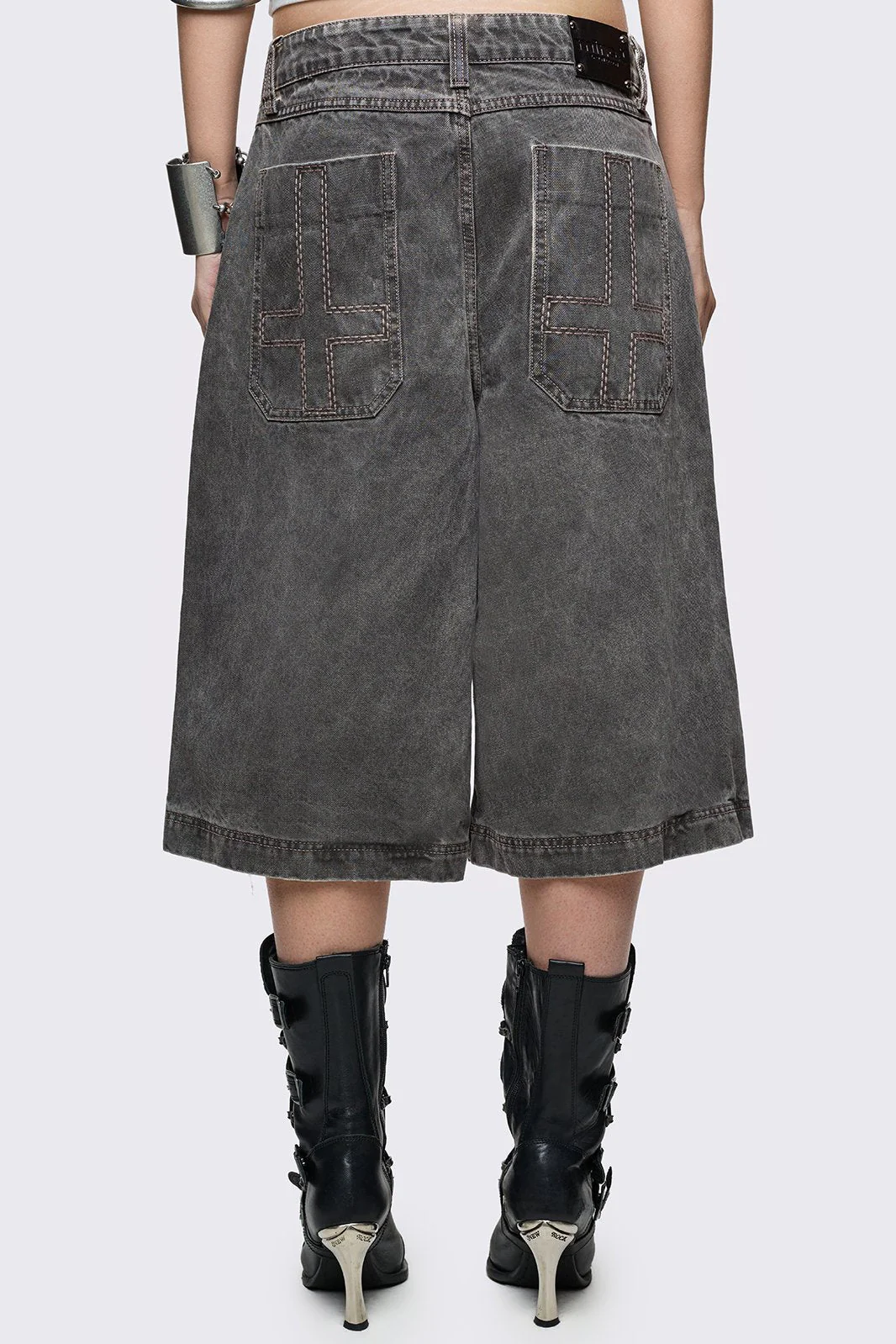 Smoke Grey Washed Jorts - Image 8