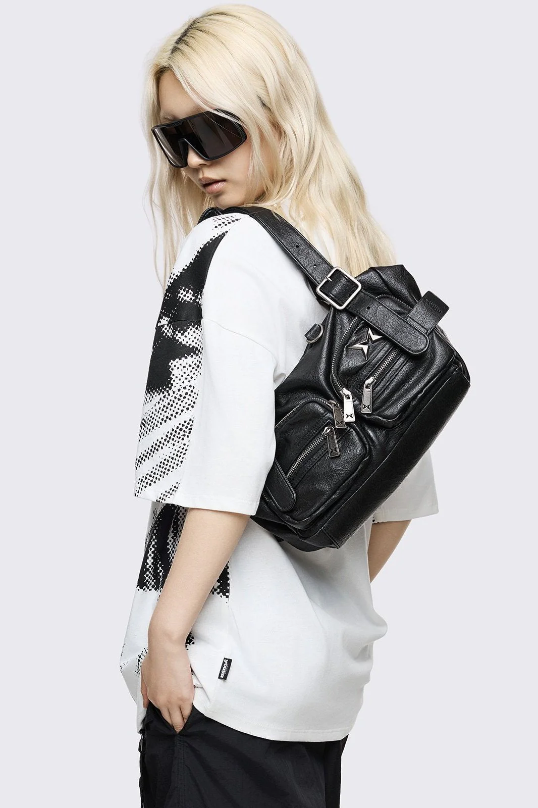 Soot Vegan Leather Shoulder Bag - Image 3