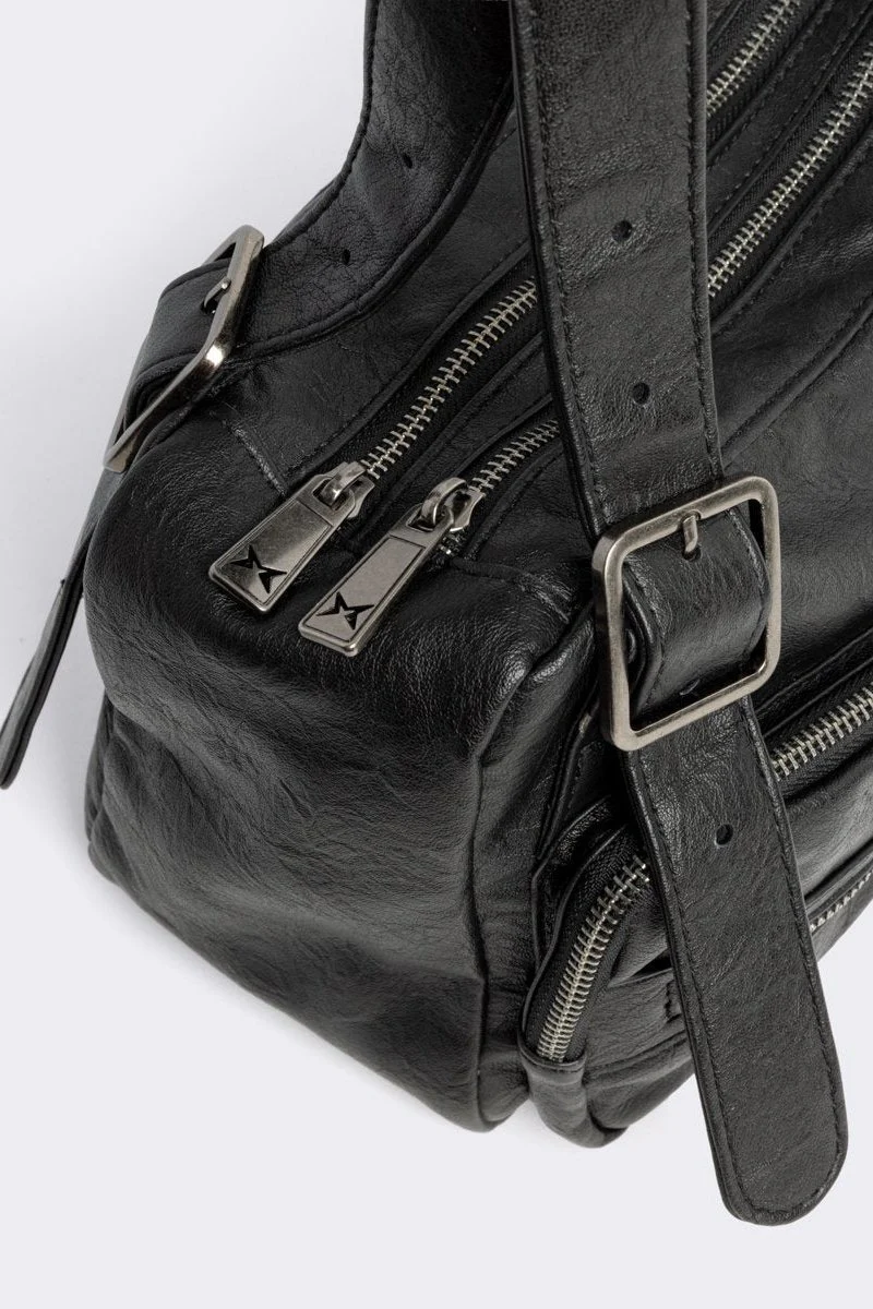 Soot Vegan Leather Shoulder Bag - Image 4