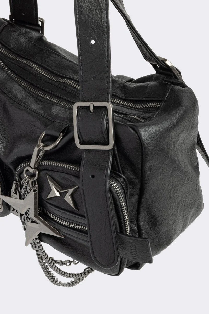Soot Vegan Leather Shoulder Bag - Image 6
