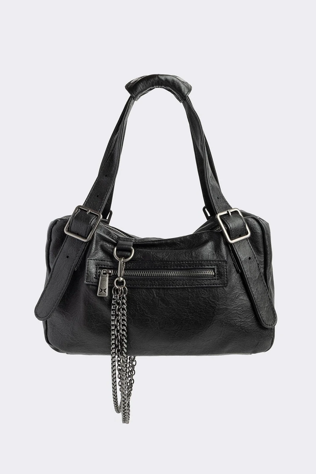 Soot Vegan Leather Shoulder Bag - Image 8