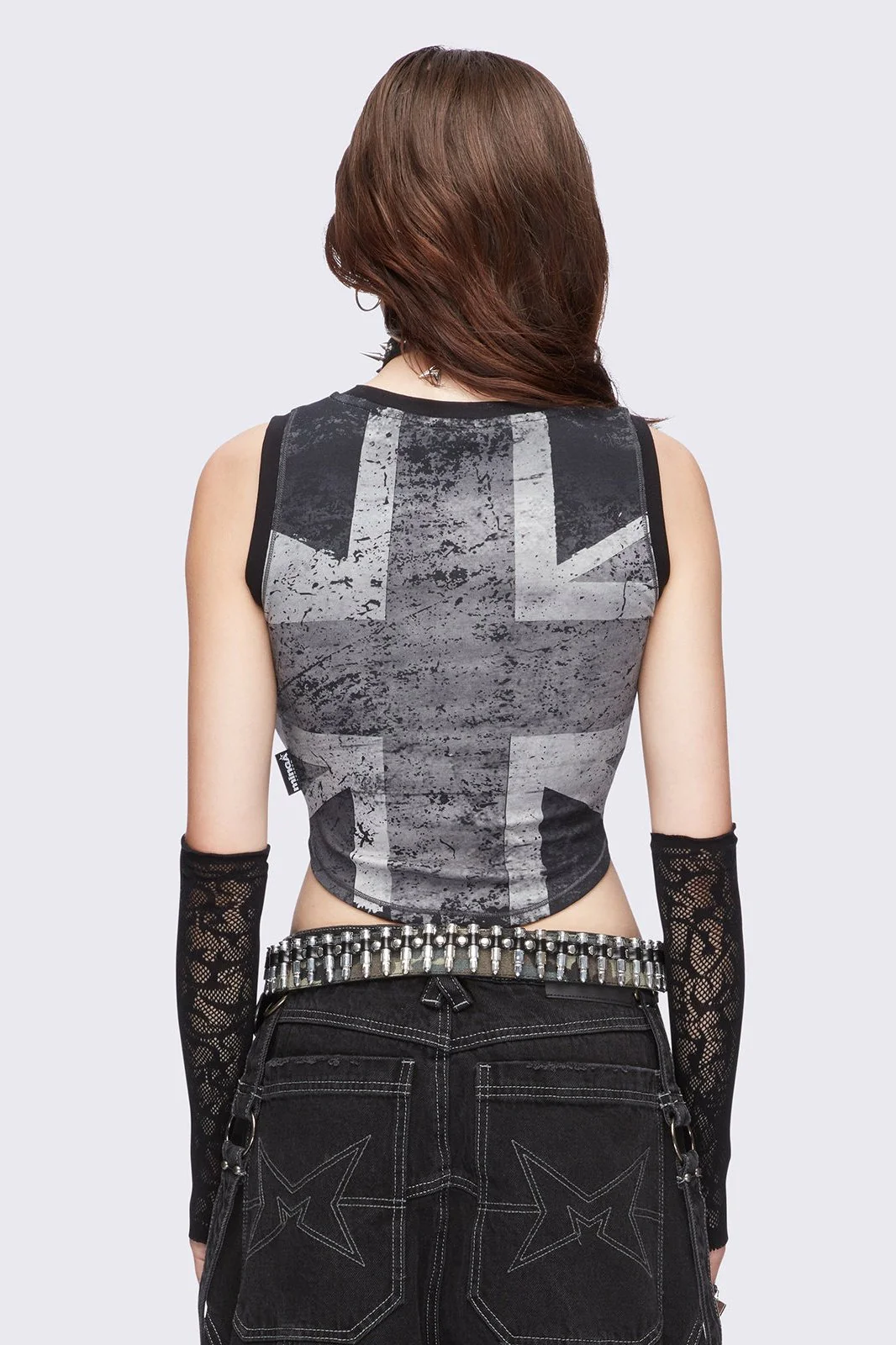 Union Jack Black Vest Top - Image 3
