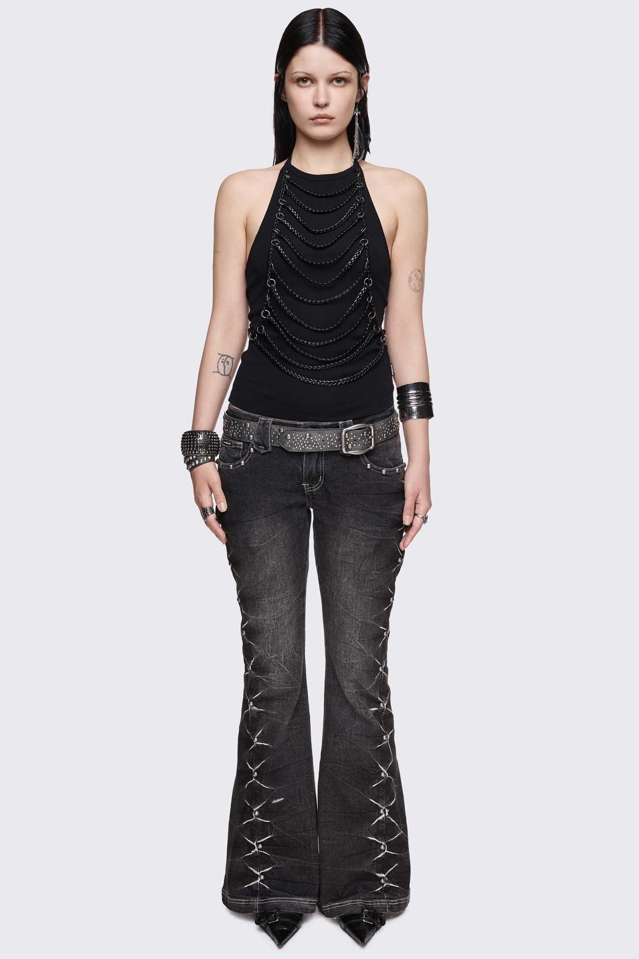 Unravel Black Halter Top - Image 2