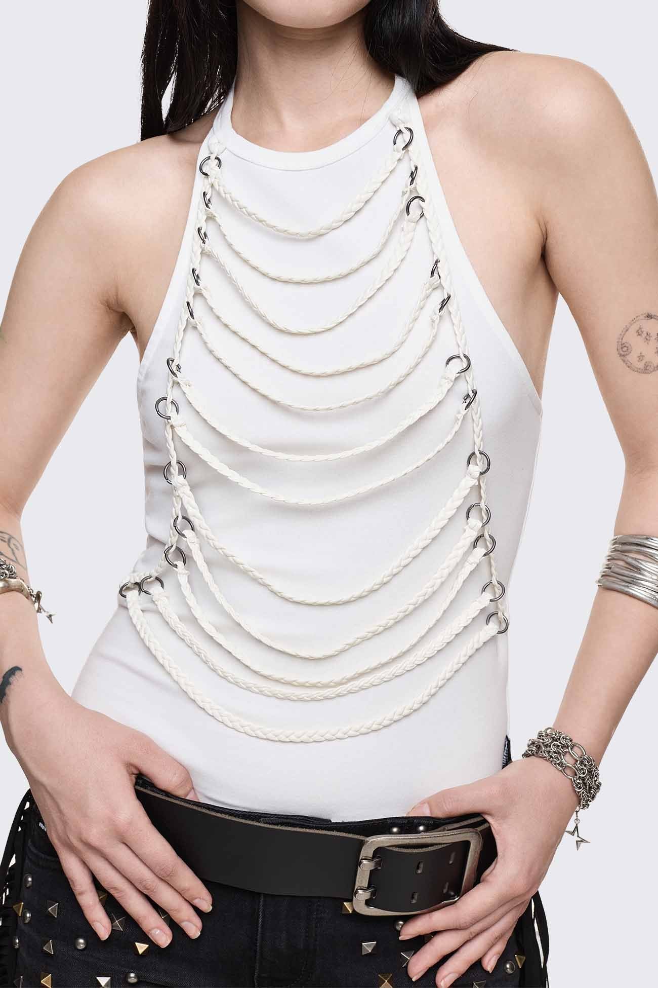 Unravel White Halter Top - Image 3