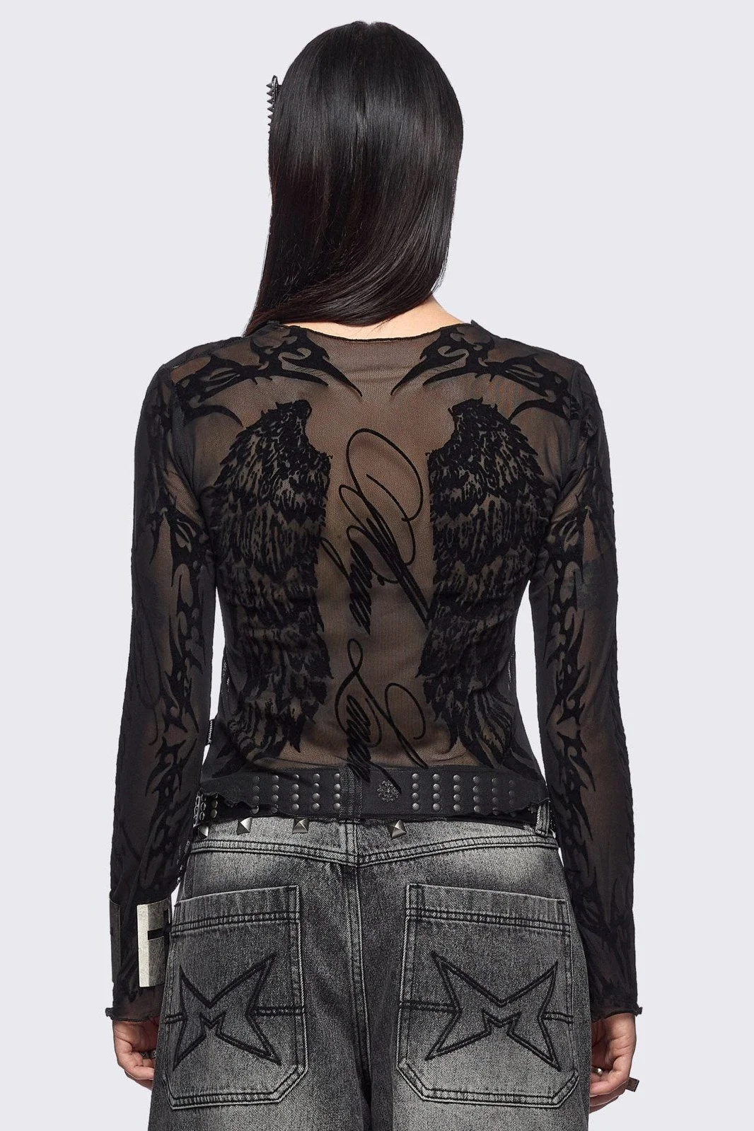 Wing It Black Mesh Top - Image 3