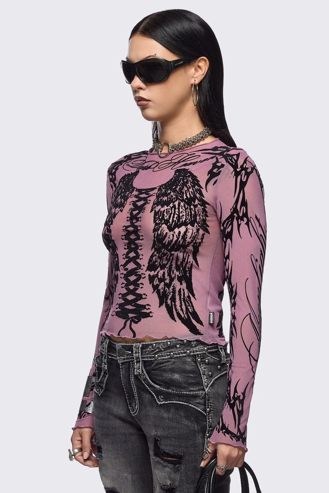 Wing It Pink Mesh Top - Image 4