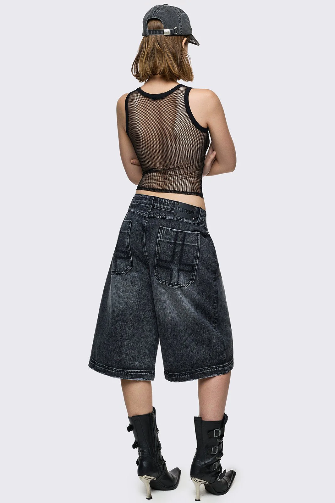 Worn Black Washed Jorts - Image 10