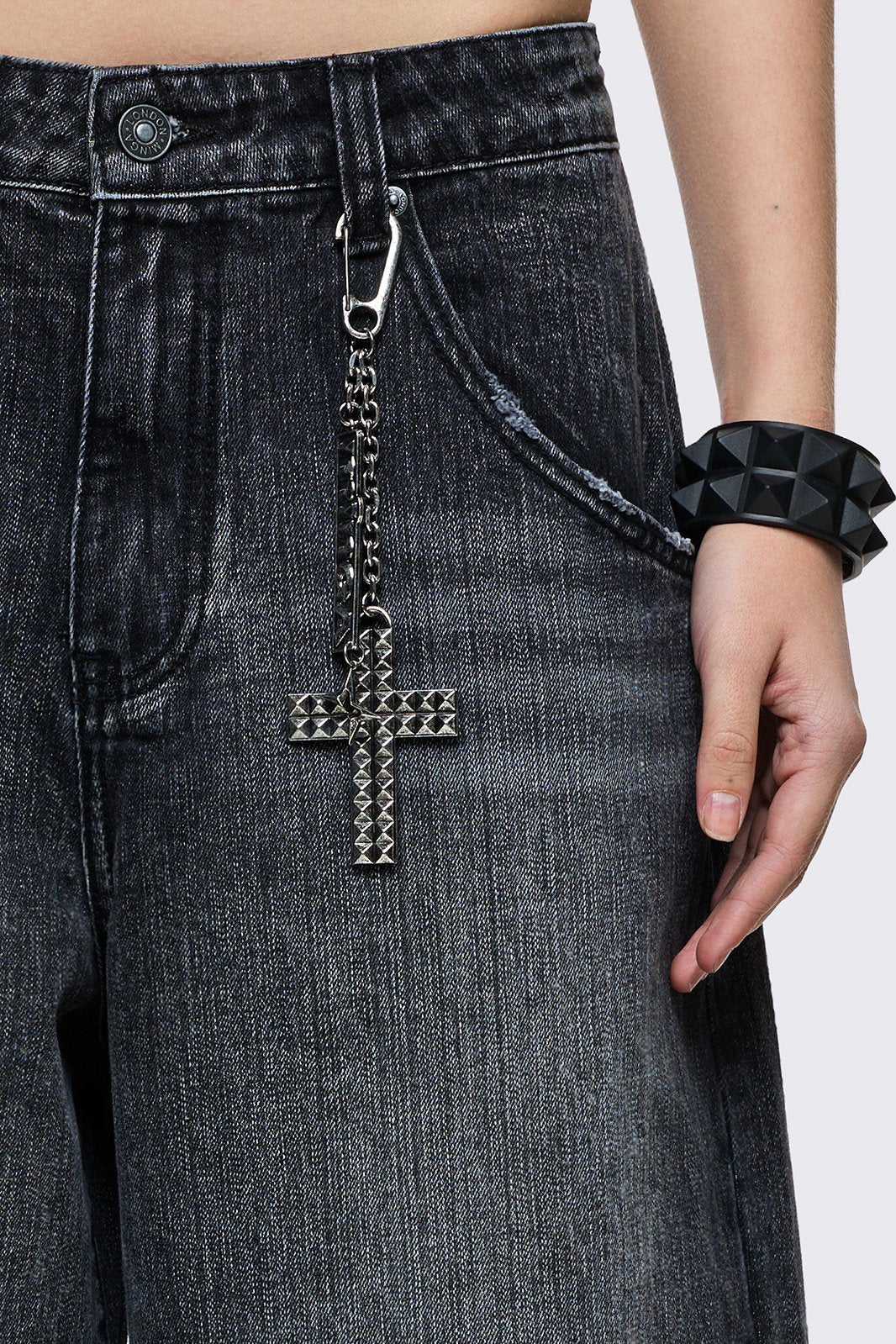 Worn Black Washed Jorts - Image 3