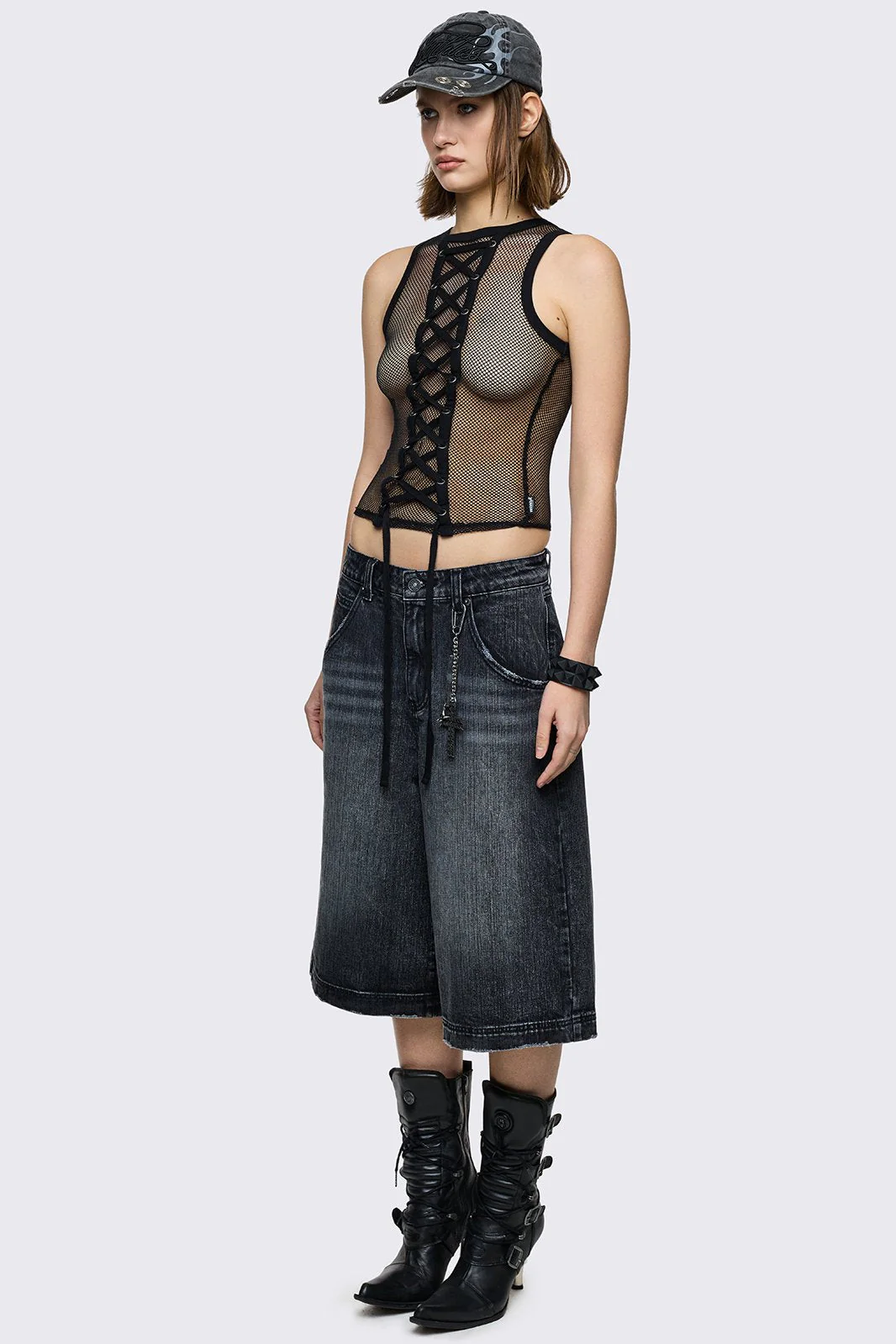 Worn Black Washed Jorts - Image 8