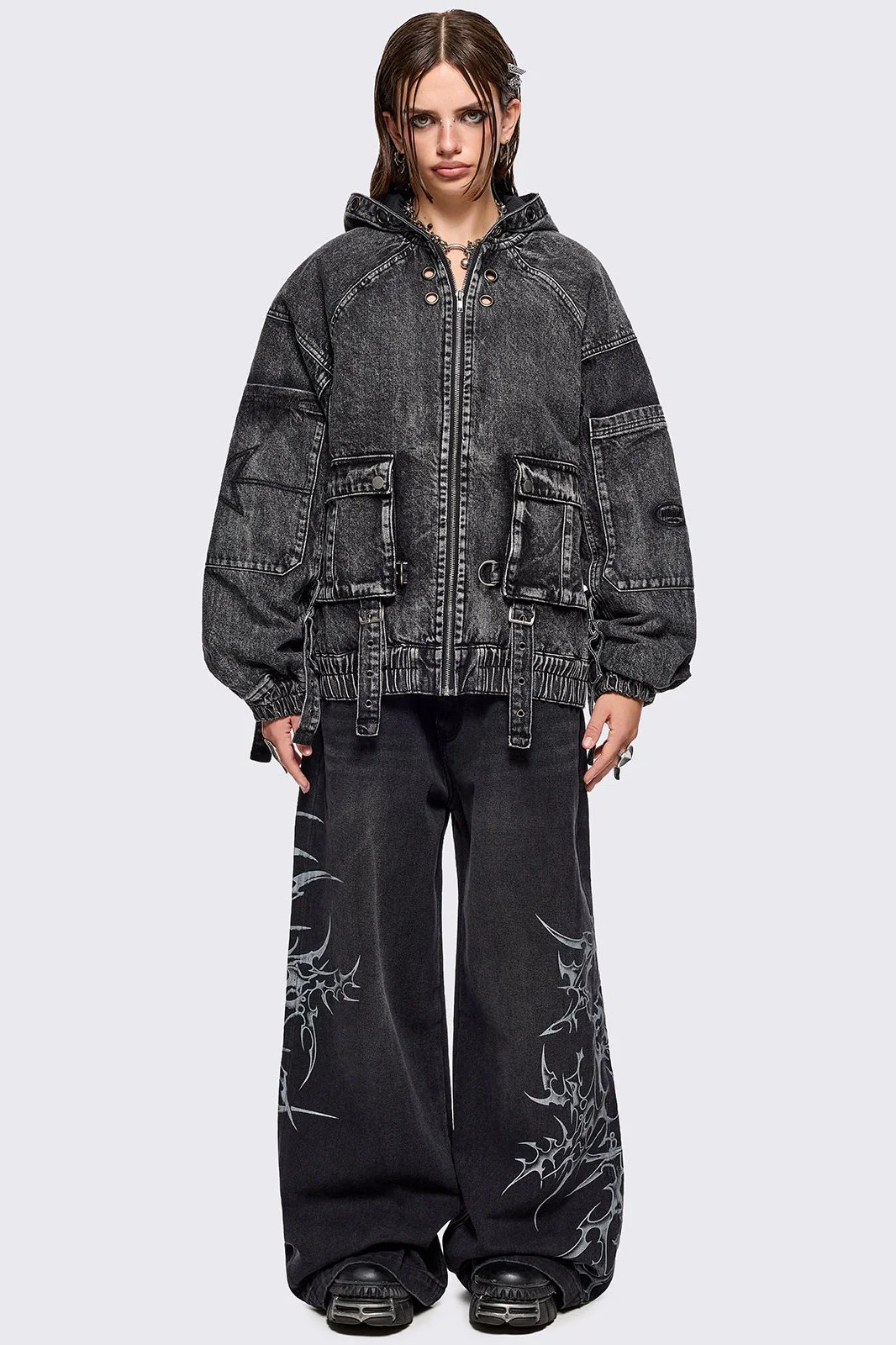 Zade Denim Bomber Jacket - Image 3