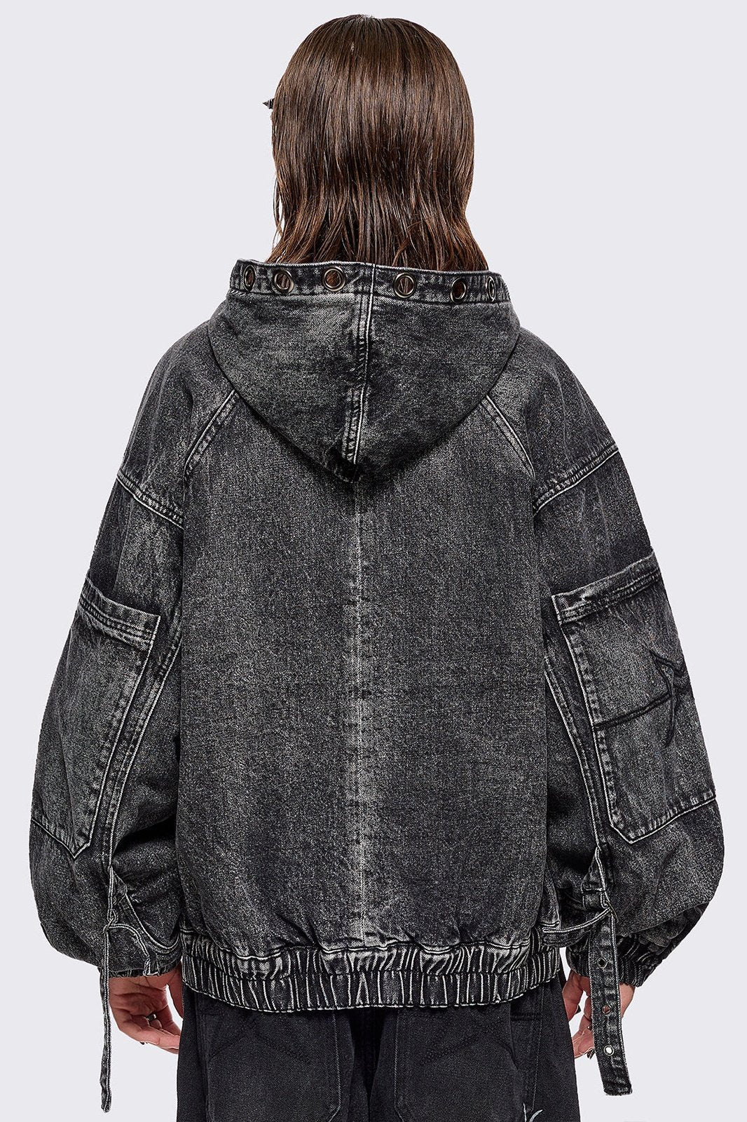 Zade Denim Bomber Jacket - Image 5